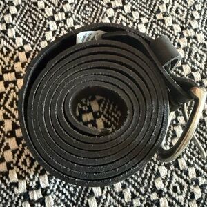Ava & Viv Black Leather Belt 1” with Silver Hardware NWOT